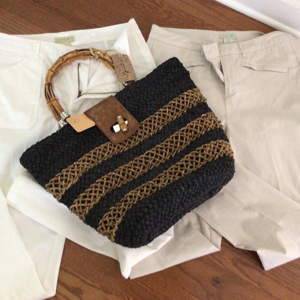 Caribbean Joe tote and two pair of pants size 12 - New